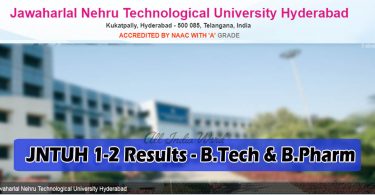 JNTUH 1-2 Results - B.Tech UG