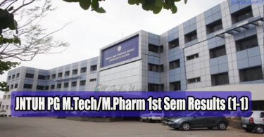 JNTUH PG M.Tech M.Pharm 1st Sem Results (1-1)