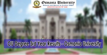 OU Degree 3rd Year Results - Osmania University