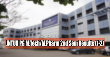 jntuh mtech mpharm results 2018